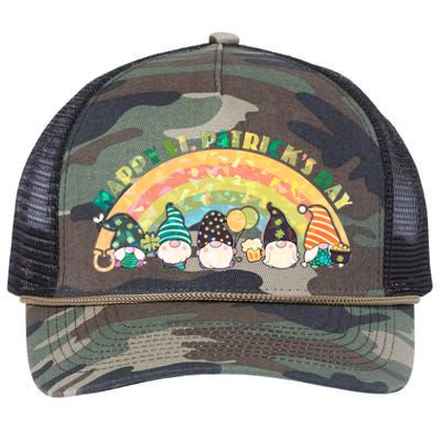 Happy St. PatrickS Day Leprechaun Gnomes Retro Rope Trucker Hat Cap