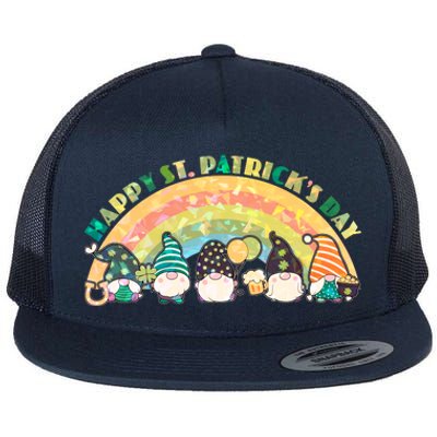 Happy St. PatrickS Day Leprechaun Gnomes Flat Bill Trucker Hat