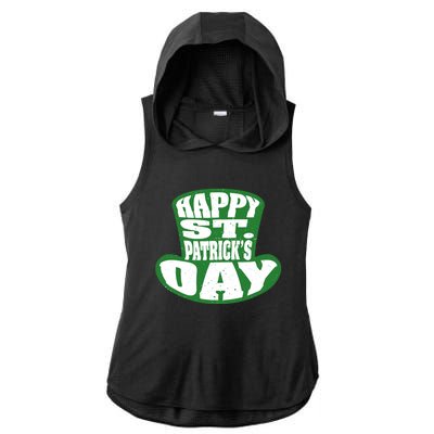 Happy St. Patrick’s Day Ladies PosiCharge Tri-Blend Wicking Draft Hoodie Tank