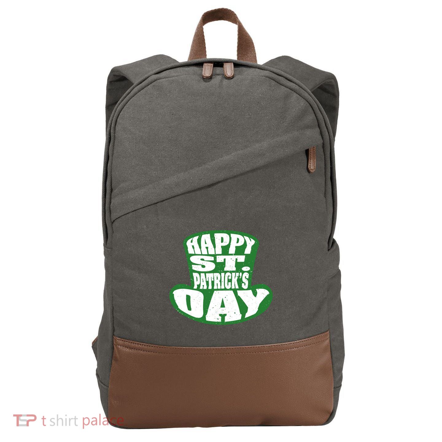 Happy St. Patrick’s Day Cotton Canvas Backpack
