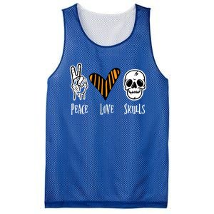 Halloween Skull Peace Love Skeleton Gift Mesh Reversible Basketball Jersey Tank