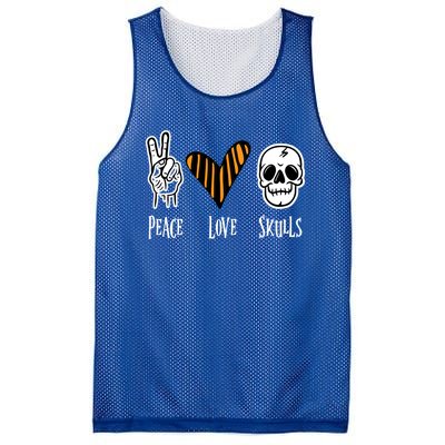 Halloween Skull Peace Love Skeleton Gift Mesh Reversible Basketball Jersey Tank