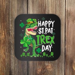 Happy St Patricks Day Dinosaur Dino Saurus Irish Shamrock Coaster