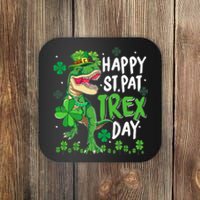 Happy St Patricks Day Dinosaur Dino Saurus Irish Shamrock Coaster