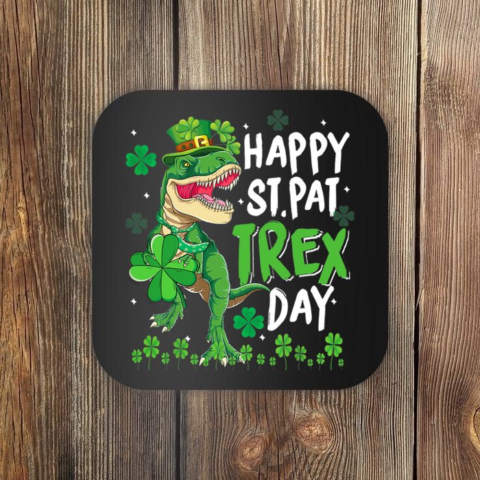 Happy St Patricks Day Dinosaur Dino Saurus Irish Shamrock Coaster