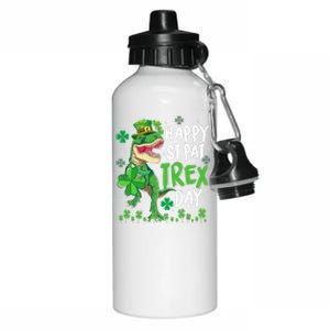 Happy St Patricks Day Dinosaur Dino Saurus Irish Shamrock Aluminum Water Bottle