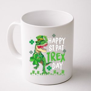 Happy St Patricks Day Dinosaur Dino Saurus Irish Shamrock Coffee Mug