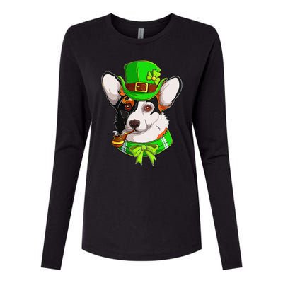 Happy St Patrick's Day Funy Saint Patricks Corgi Dog Gifts Womens Cotton Relaxed Long Sleeve T-Shirt