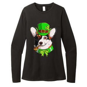 Happy St Patrick's Day Funy Saint Patricks Corgi Dog Gifts Womens CVC Long Sleeve Shirt