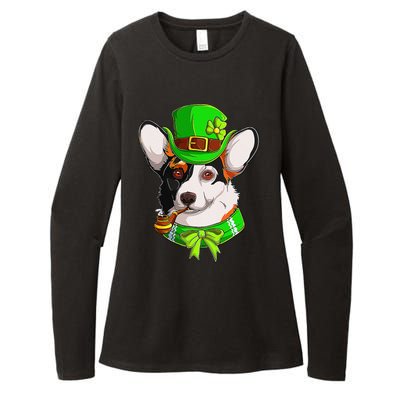 Happy St Patrick's Day Funy Saint Patricks Corgi Dog Gifts Womens CVC Long Sleeve Shirt