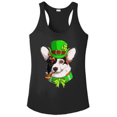 Happy St Patrick's Day Funy Saint Patricks Corgi Dog Gifts Ladies PosiCharge Competitor Racerback Tank