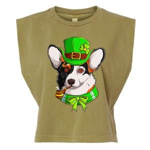 Happy St Patrick's Day Funy Saint Patricks Corgi Dog Gifts Garment-Dyed Women's Muscle Tee