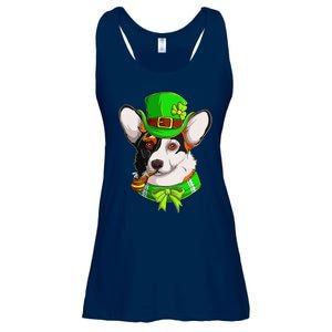 Happy St Patrick's Day Funy Saint Patricks Corgi Dog Gifts Ladies Essential Flowy Tank