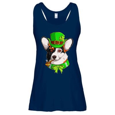 Happy St Patrick's Day Funy Saint Patricks Corgi Dog Gifts Ladies Essential Flowy Tank