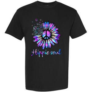 Hippie Soul Psychedelic Daisy Peace Sign Garment-Dyed Heavyweight T-Shirt