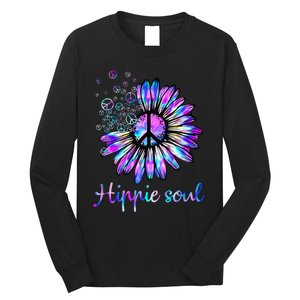 Hippie Soul Psychedelic Daisy Peace Sign Long Sleeve Shirt