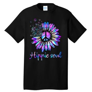 Hippie Soul Psychedelic Daisy Peace Sign Tall T-Shirt