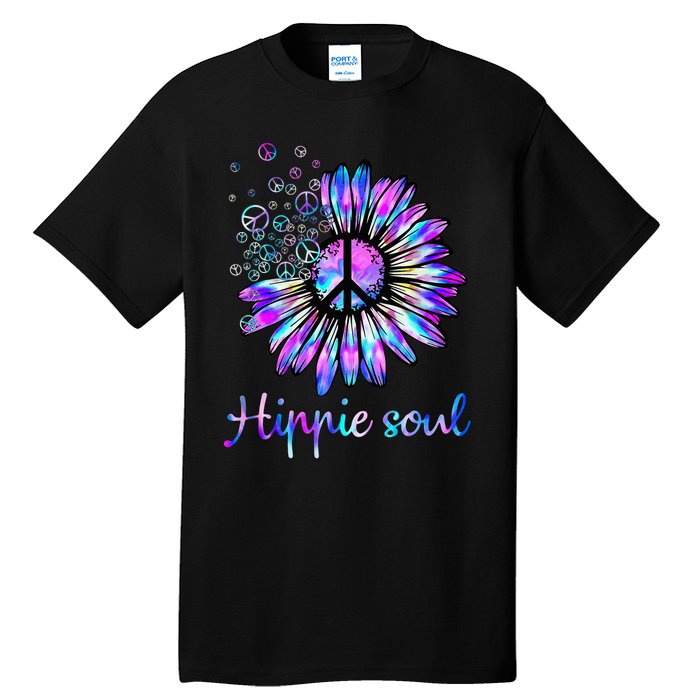 Hippie Soul Psychedelic Daisy Peace Sign Tall T-Shirt