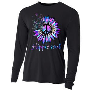 Hippie Soul Psychedelic Daisy Peace Sign Cooling Performance Long Sleeve Crew