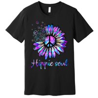 Hippie Soul Psychedelic Daisy Peace Sign Premium T-Shirt