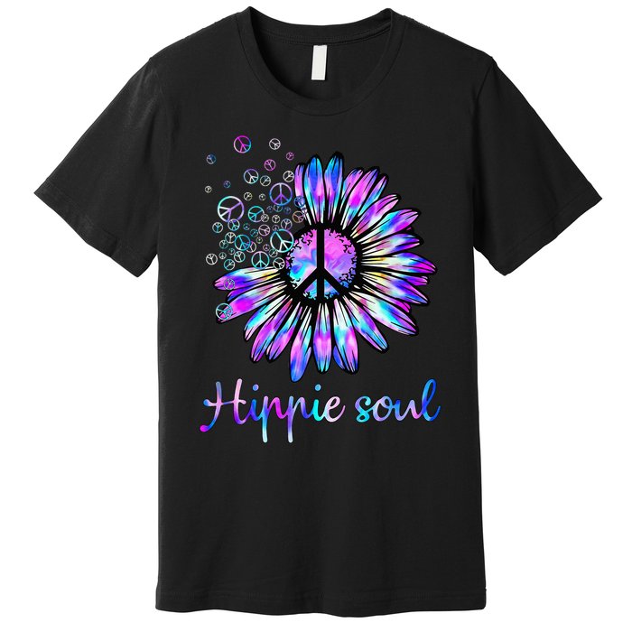 Hippie Soul Psychedelic Daisy Peace Sign Premium T-Shirt