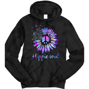 Hippie Soul Psychedelic Daisy Peace Sign Tie Dye Hoodie