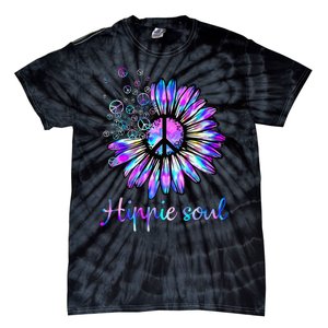 Hippie Soul Psychedelic Daisy Peace Sign Tie-Dye T-Shirt