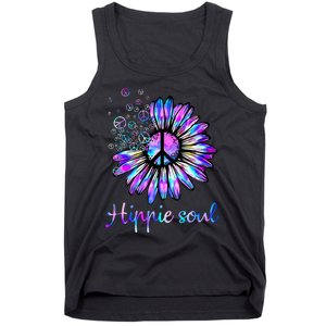 Hippie Soul Psychedelic Daisy Peace Sign Tank Top