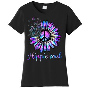 Hippie Soul Psychedelic Daisy Peace Sign Women's T-Shirt