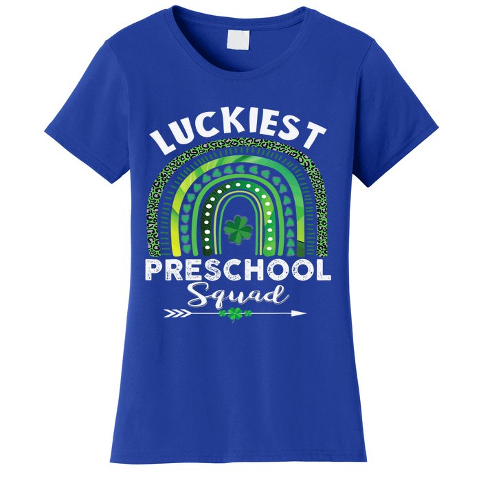 Happy St Patrick Day Teacher Cute Luckiest Preschool Squad Gift Women's T-Shirt