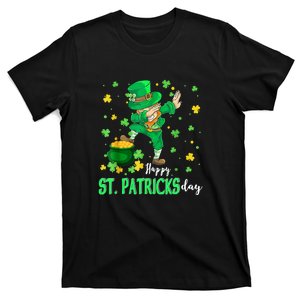 Happy St. Patrick Day Funny Dabbing Leprechaun Shamrock T-Shirt