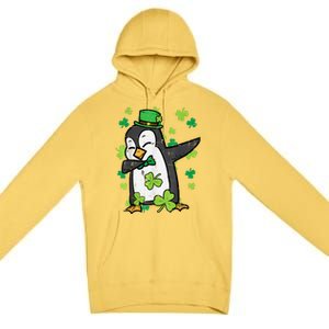 Happy St Patrick's Day Penguin Dab Saint Paddys Boys Girls s Premium Pullover Hoodie