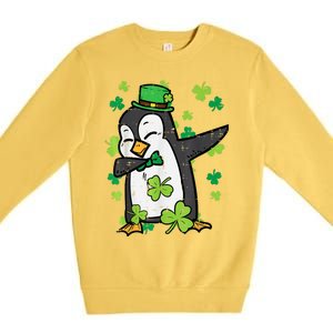 Happy St Patrick's Day Penguin Dab Saint Paddys Boys Girls s Premium Crewneck Sweatshirt