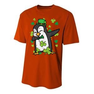 Happy St Patrick's Day Penguin Dab Saint Paddys Boys Girls s Performance Sprint T-Shirt