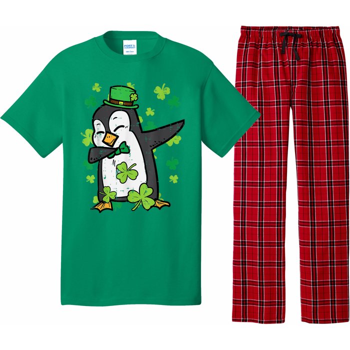 Happy St Patrick's Day Penguin Dab Saint Paddys Boys Girls s Pajama Set