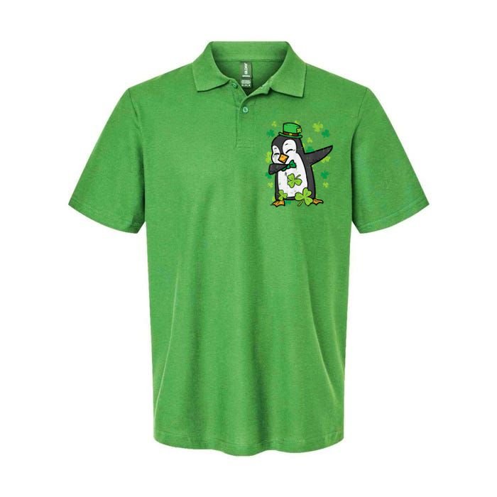 Happy St Patrick's Day Penguin Dab Saint Paddys Boys Girls s Softstyle Adult Sport Polo