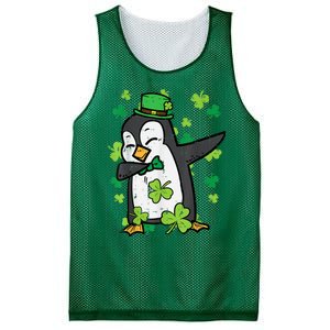 Happy St Patrick's Day Penguin Dab Saint Paddys Boys Girls s Mesh Reversible Basketball Jersey Tank