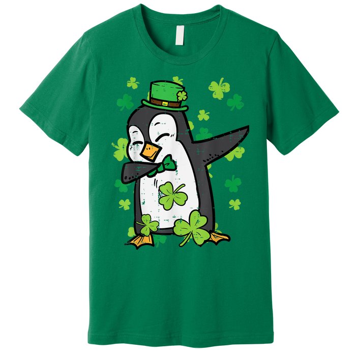 Happy St Patrick's Day Penguin Dab Saint Paddys Boys Girls s Premium T-Shirt