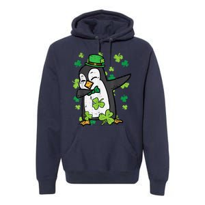 Happy St Patrick's Day Penguin Dab Saint Paddys Boys Girls s Premium Hoodie