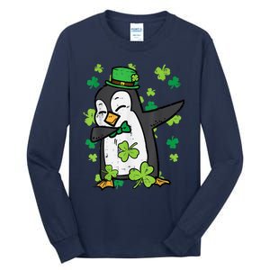 Happy St Patrick's Day Penguin Dab Saint Paddys Boys Girls s Tall Long Sleeve T-Shirt