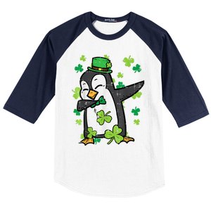 Happy St Patrick's Day Penguin Dab Saint Paddys Boys Girls s Baseball Sleeve Shirt