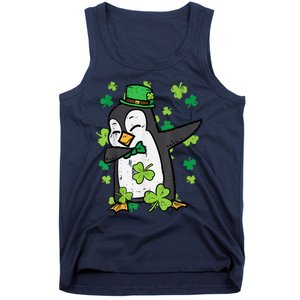 Happy St Patrick's Day Penguin Dab Saint Paddys Boys Girls s Tank Top