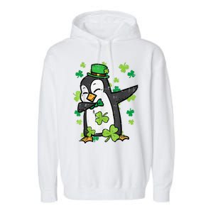 Happy St Patrick's Day Penguin Dab Saint Paddys Boys Girls s Garment-Dyed Fleece Hoodie