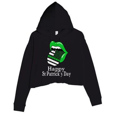 Happy St. Patrick's Day Funny Saint Irish Patrick   Crop Fleece Hoodie