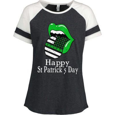 Happy St. Patrick's Day Funny Saint Irish Patrick   Enza Ladies Jersey Colorblock Tee