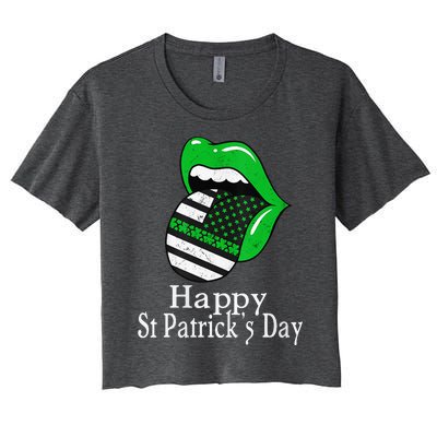 Happy St. Patrick's Day Funny Saint Irish Patrick   Women's Crop Top Tee