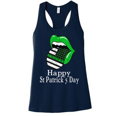 Happy St. Patrick's Day Funny Saint Irish Patrick   Women's Racerback Tank