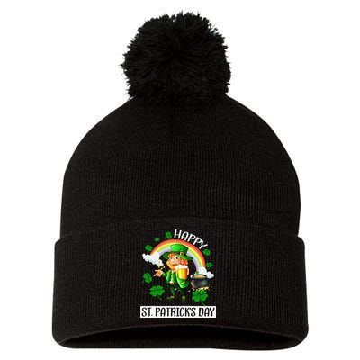 Happy St. Patrick's Day Saint Shenanigan Clover Irishman Pom Pom 12in Knit Beanie
