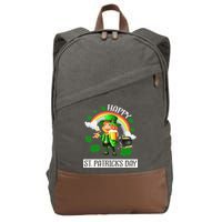 Happy St. Patrick's Day Saint Shenanigan Clover Irishman Cotton Canvas Backpack