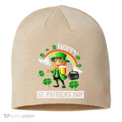 Happy St. Patrick's Day Saint Shenanigan Clover Irishman Sustainable Beanie